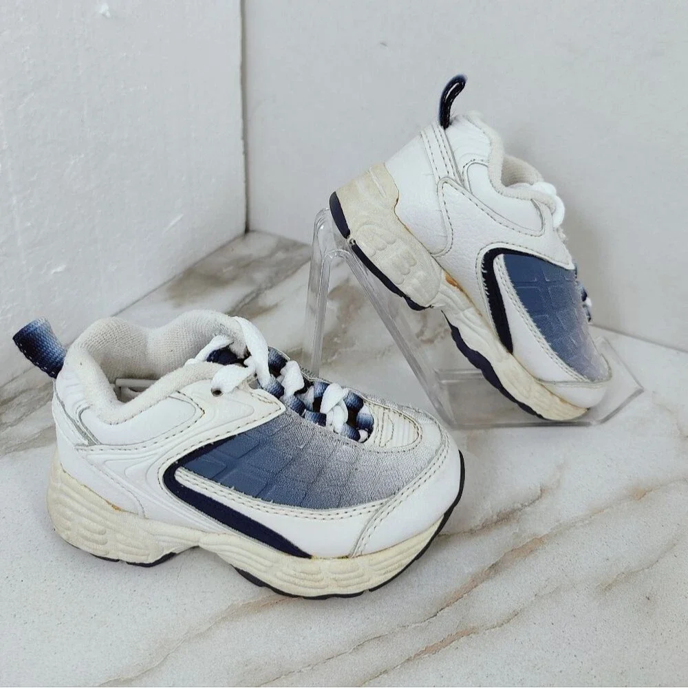 Cross Trekkers Smart Fit Baby Infant Blue White Lace Up Sneakers, Sz 6.5